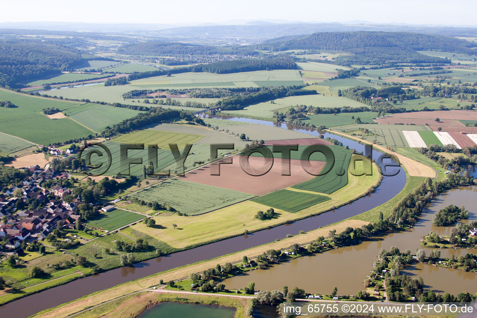 Aerial view of Boffzen in the state Lower Saxony, Germany