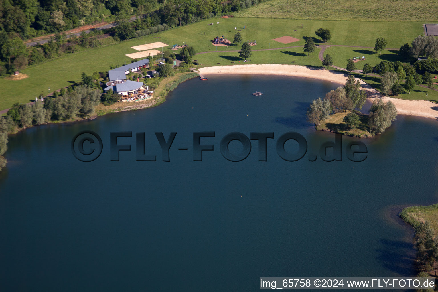 Aerial photograpy of Beach resort in Höxter in the state North Rhine-Westphalia, Germany