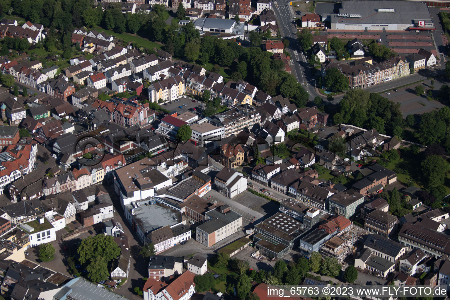 Aerial photograpy of Höxter in the state North Rhine-Westphalia, Germany