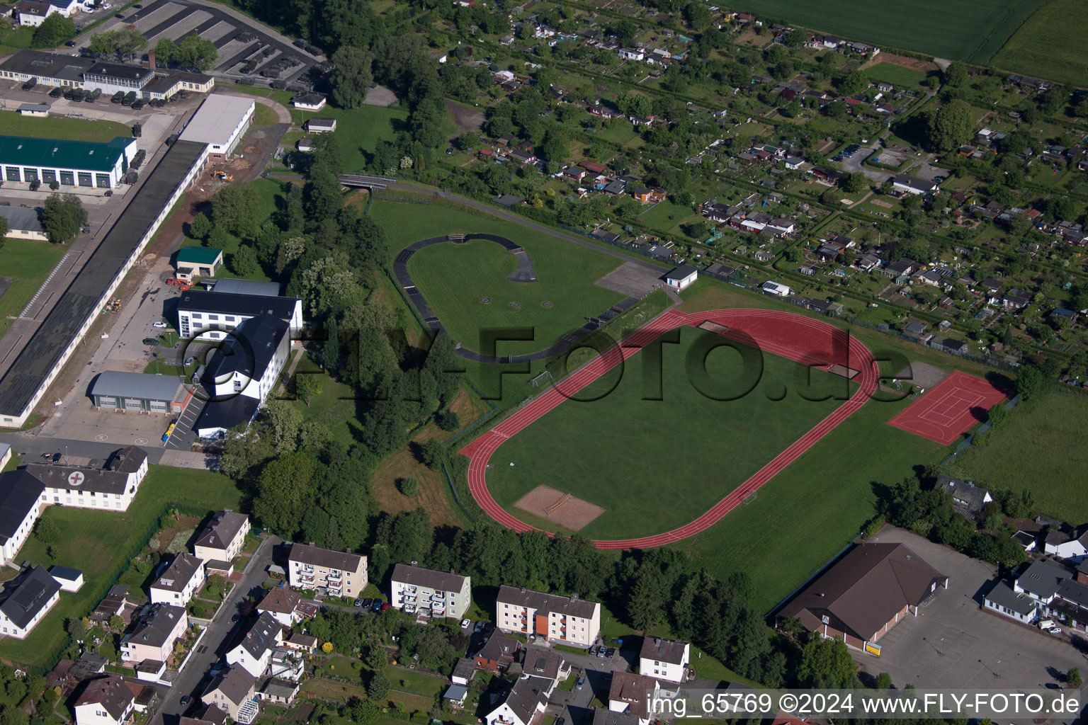 Bird's eye view of Höxter in the state North Rhine-Westphalia, Germany