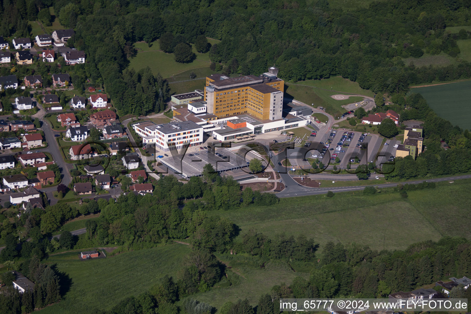 Aerial view of Höxter in the state North Rhine-Westphalia, Germany