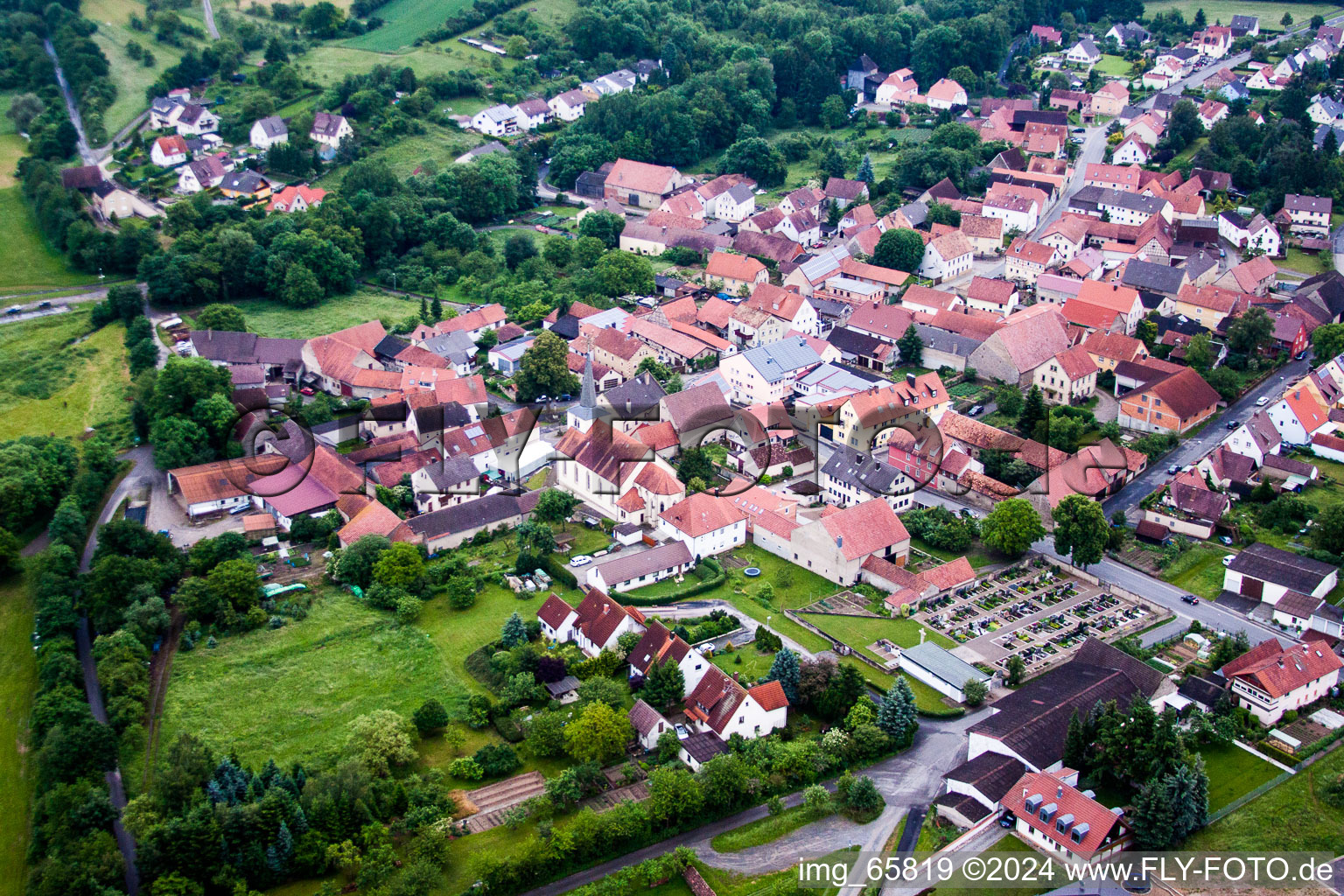 Church building in the village of in Untereuerheim in the state Bavaria, Germany