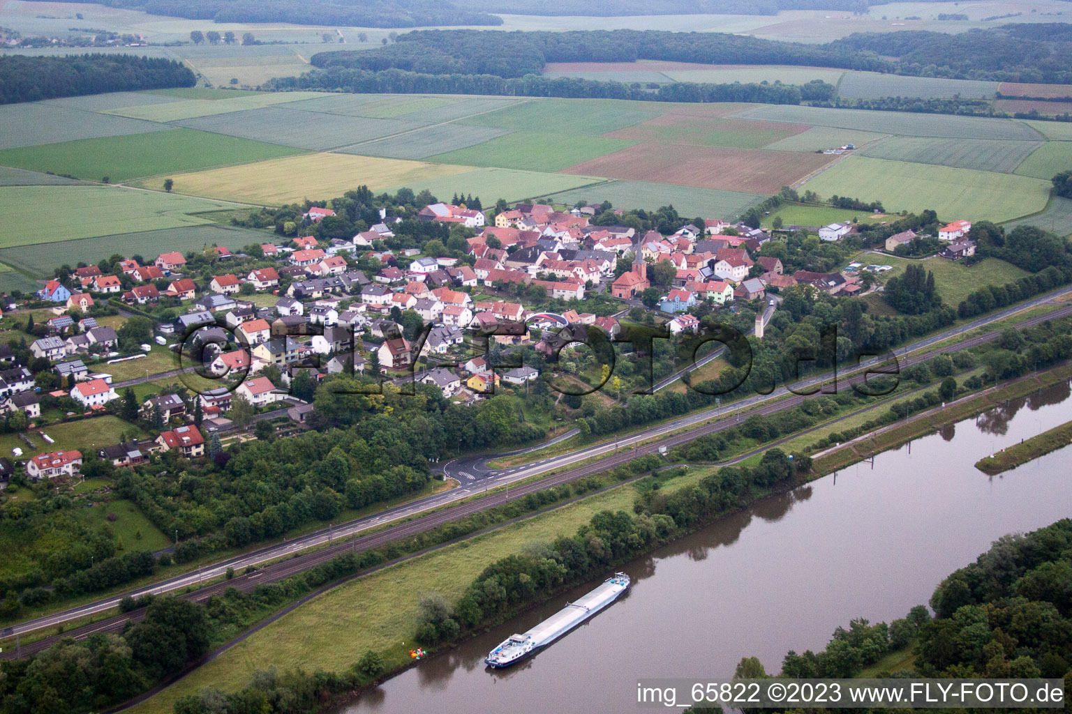 Aerial photograpy of Ottendorf in the state Bavaria, Germany