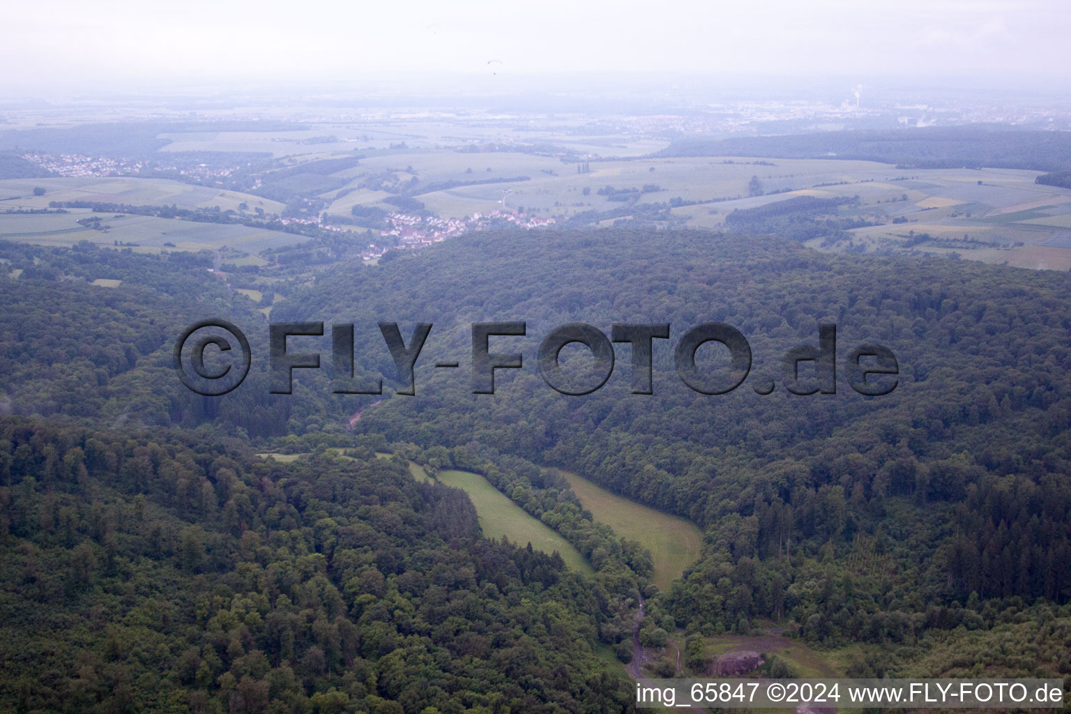 Schonungen in the state Bavaria, Germany from a drone