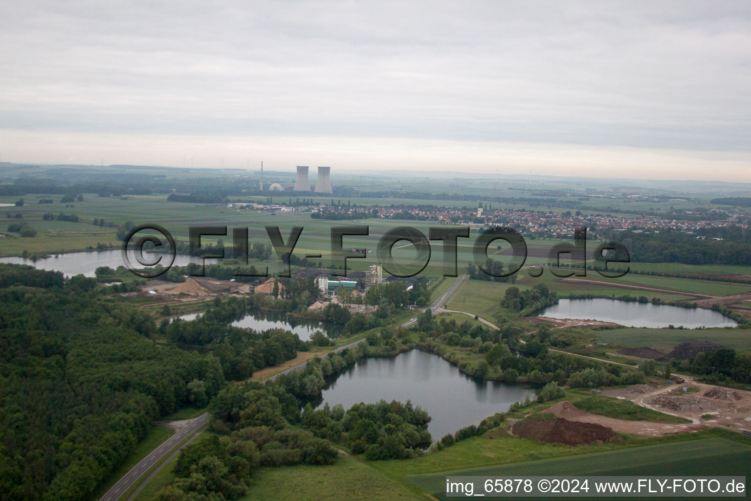 Aerial photograpy of Quarry lake in Schweinfurt in the state Bavaria, Germany