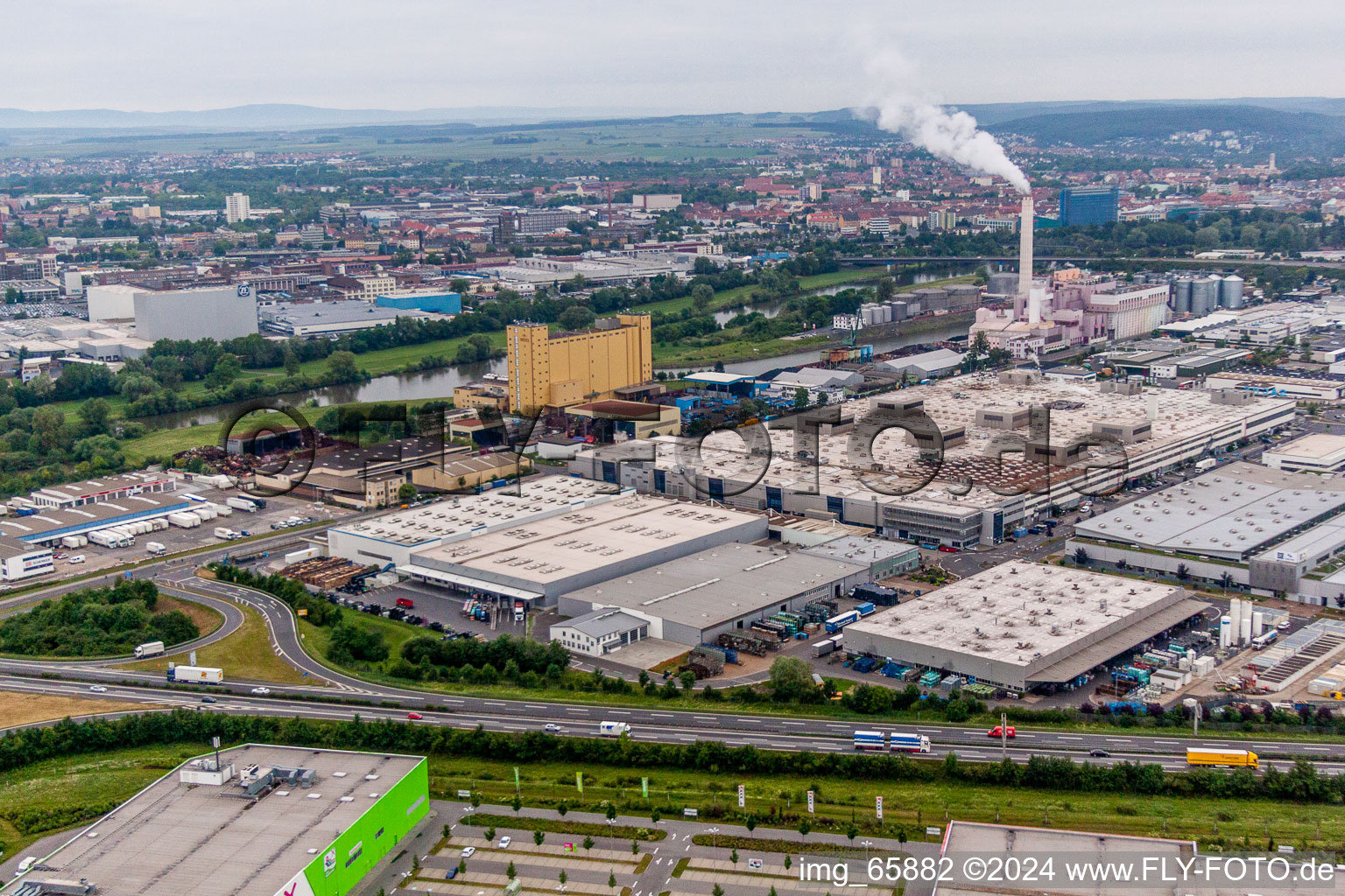 Industrial and commercial area Hafenstrasse in Schweinfurt in the state Bavaria, Germany