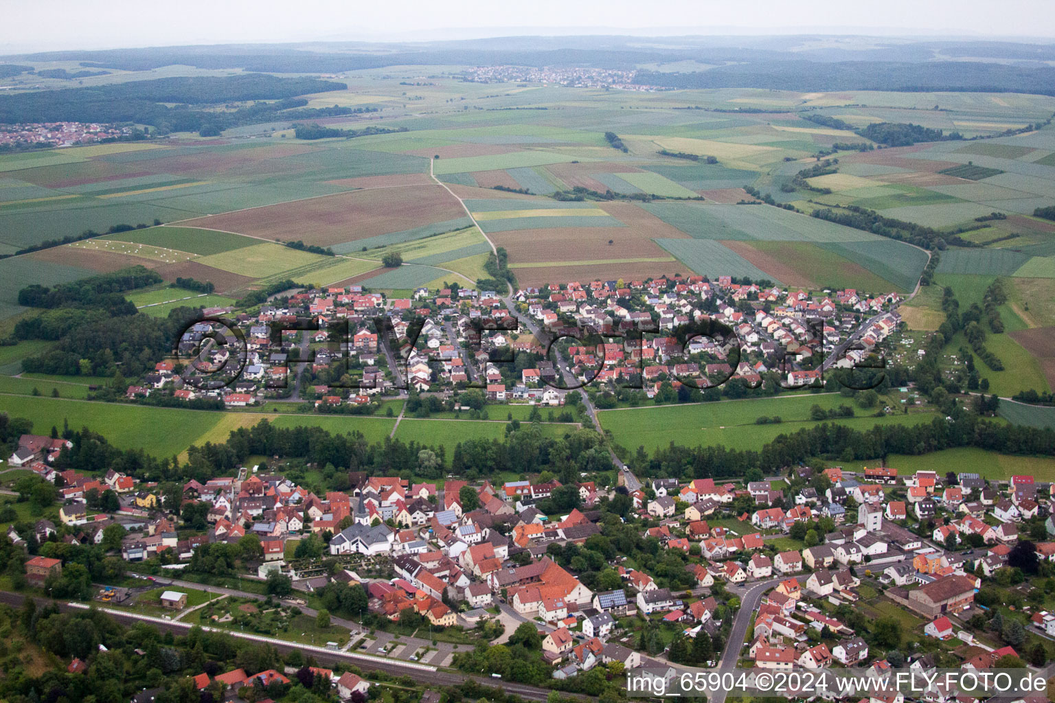 Aerial view of Schweinfurt Oberwerrn in Oberwerrn in the state Bavaria, Germany