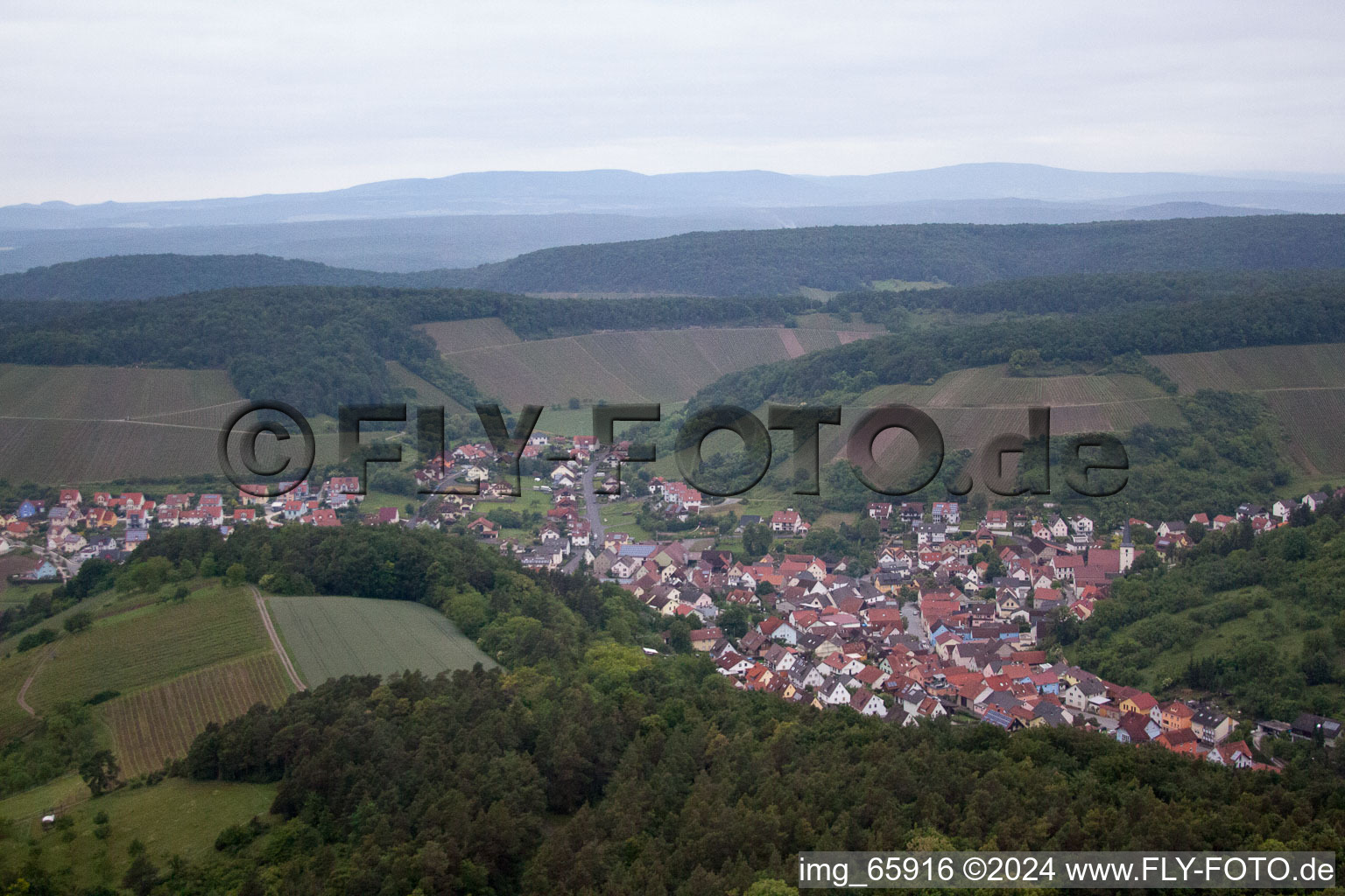 Aerial photograpy of Ramsthal in the state Bavaria, Germany