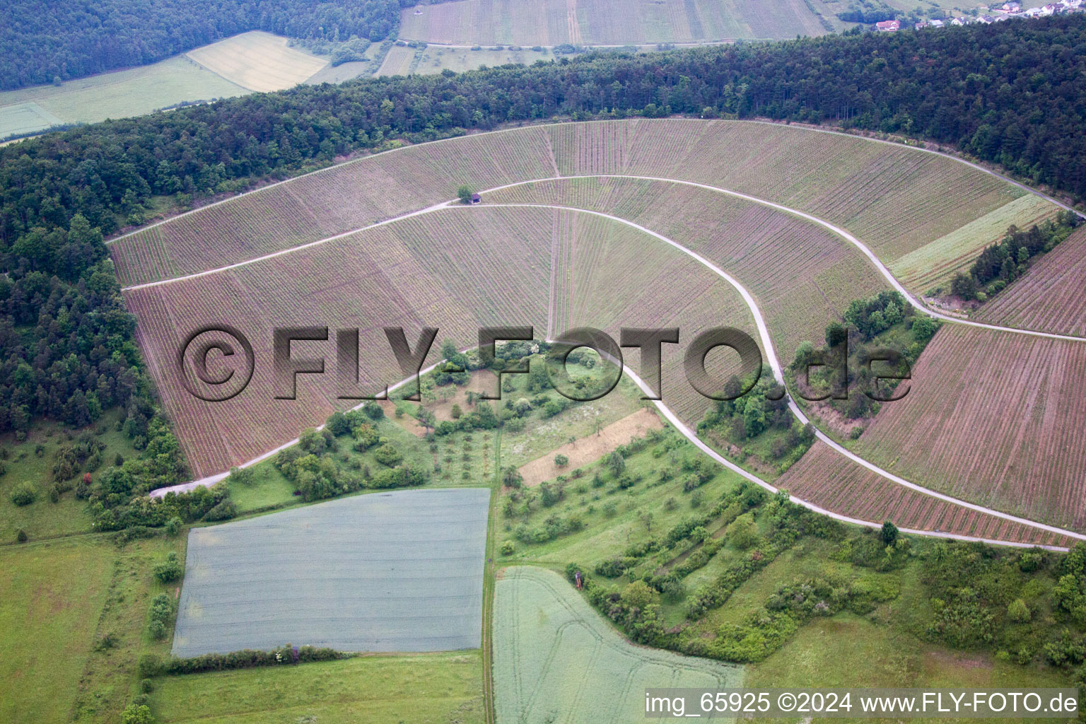 Ramsthal in the state Bavaria, Germany from the plane