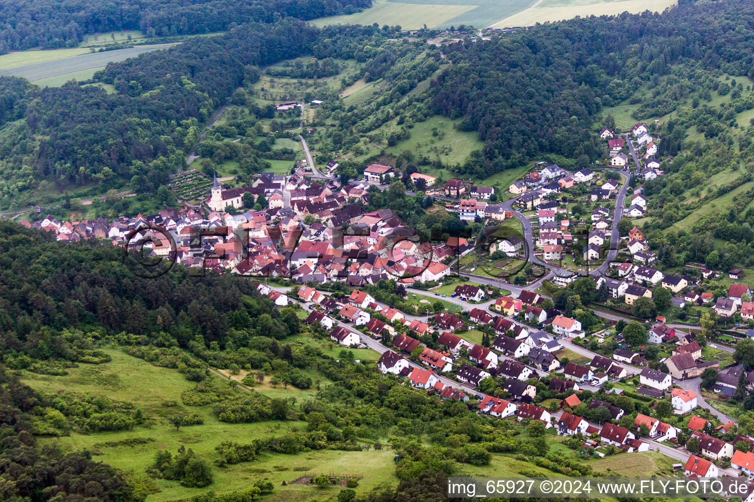 Village view in Sulzthal in the state Bavaria, Germany