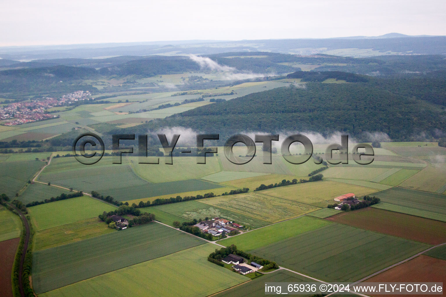 Euerdorf in the state Bavaria, Germany from above