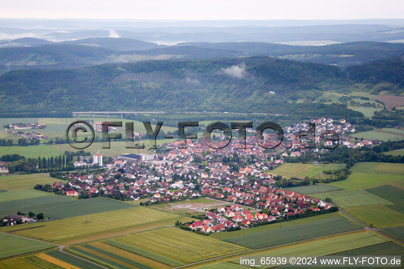 Village view in the district Wirmsthal in Aura an der Saale in the state Bavaria