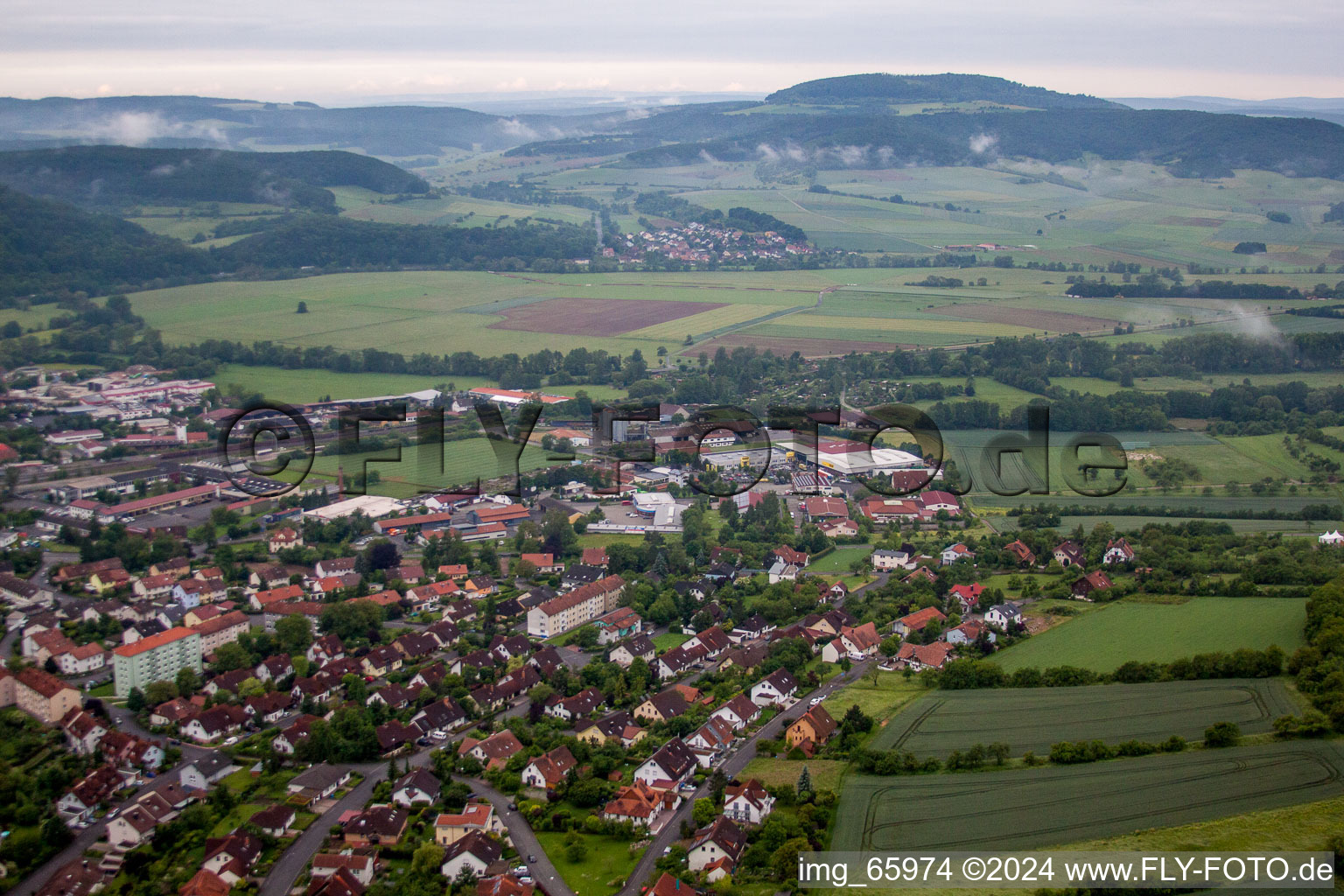 Industrial estate and company settlement Thulbafeld in Hammelburg in the state Bavaria, Germany