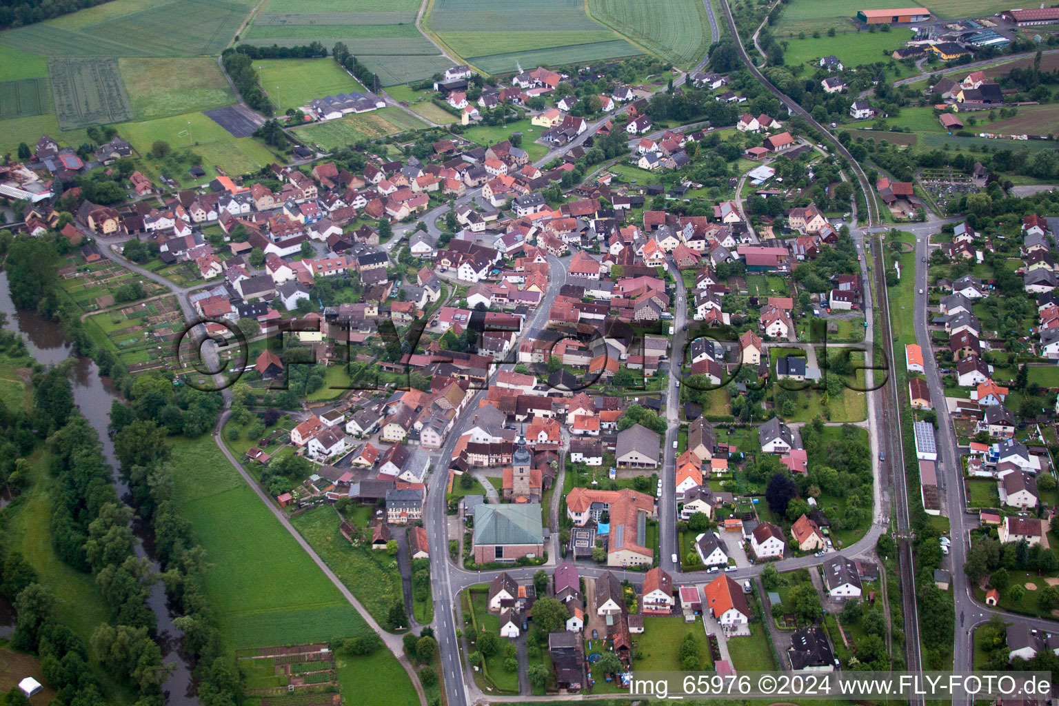 Village view in the district Diebach in Hammelburg in the state Bavaria