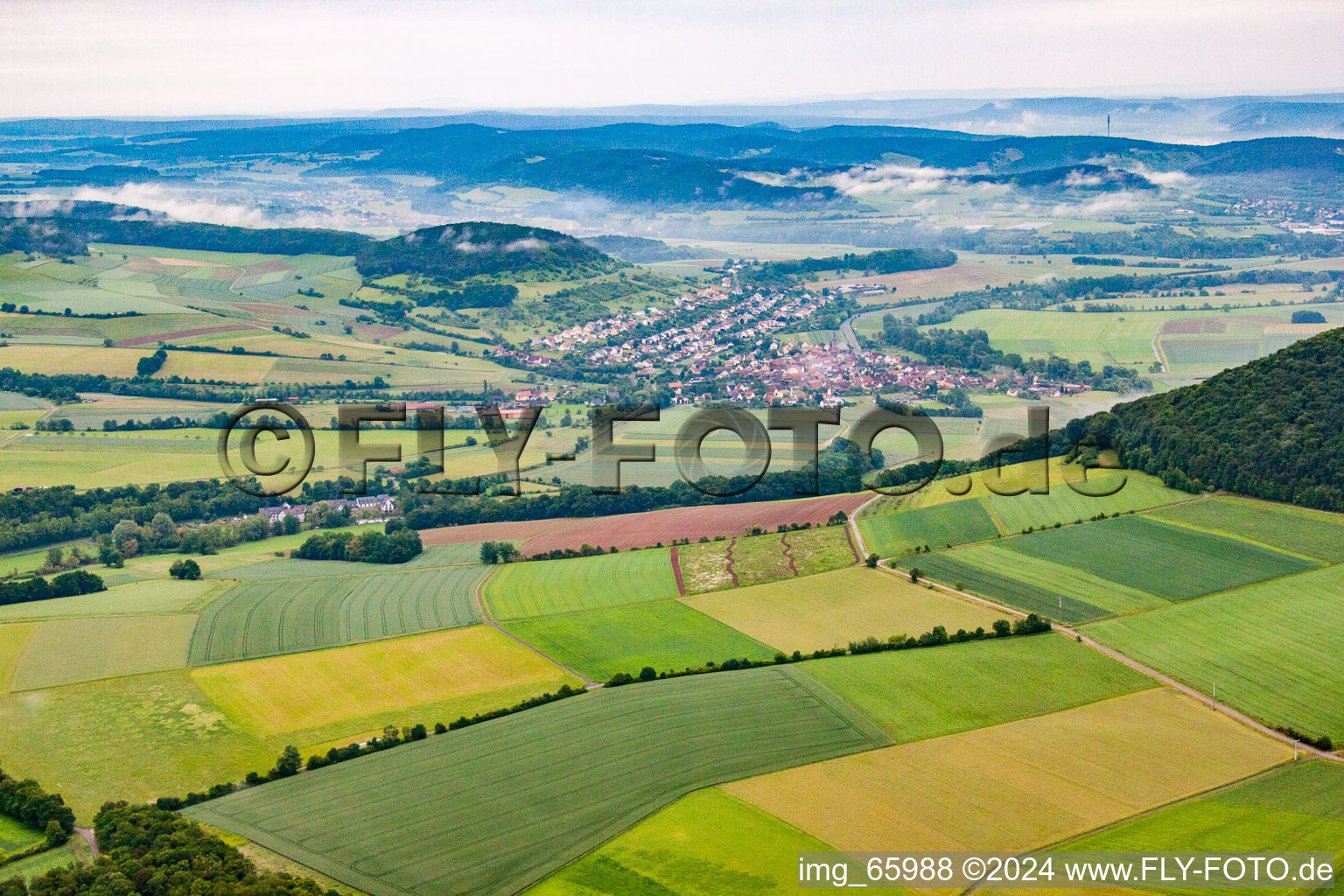 Aerial photograpy of Morlesau in the state Bavaria, Germany