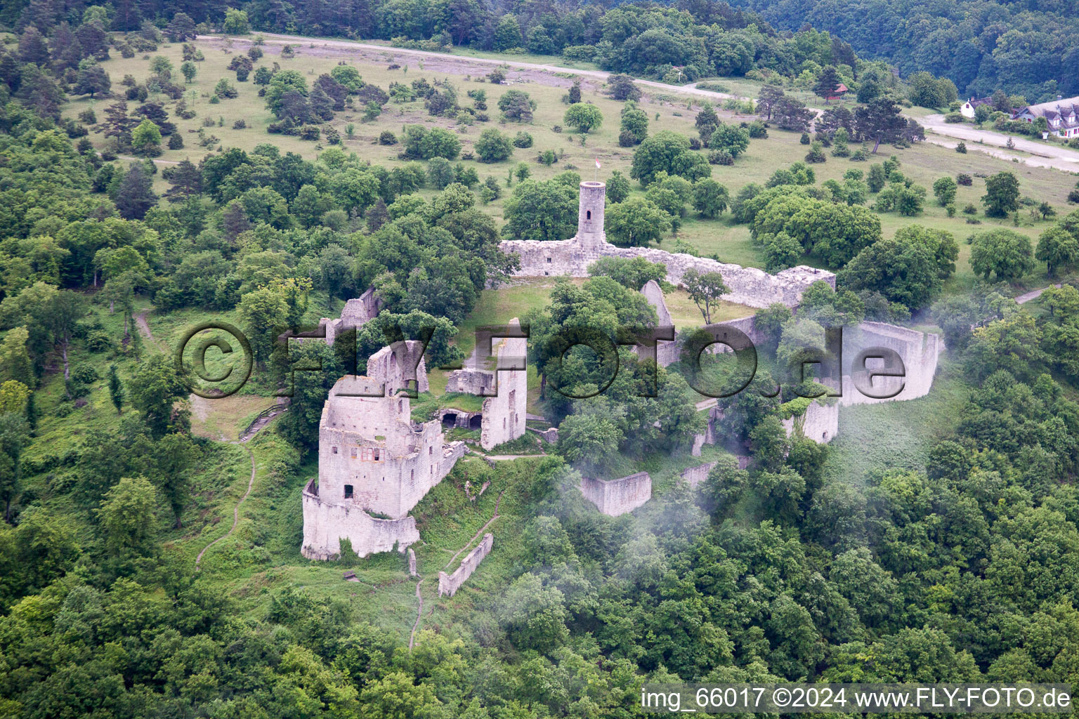 Aerial photograpy of Gössenheim in the state Bavaria, Germany