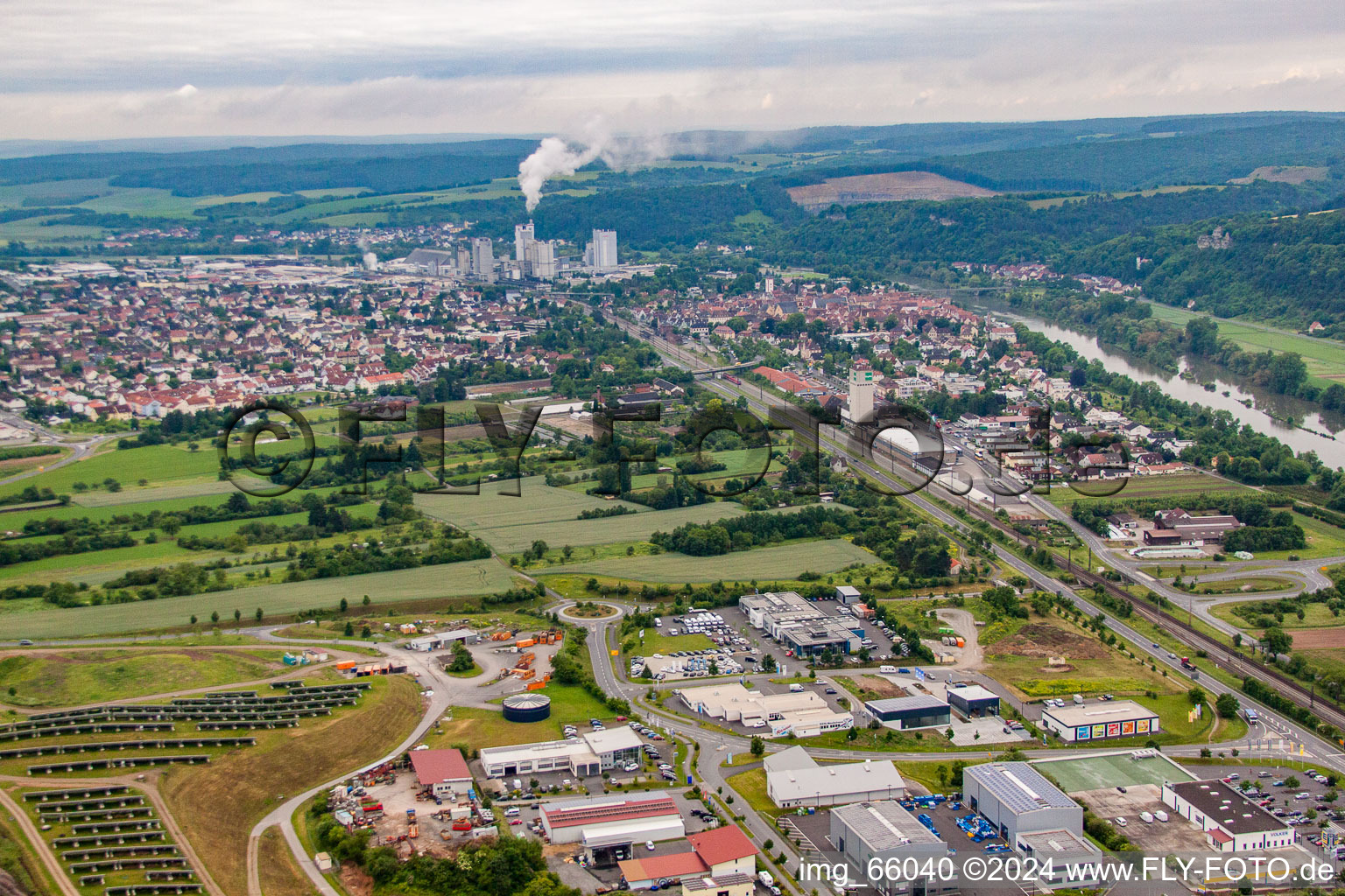 Karlstadt in Karlstadt am Main in the state Bavaria, Germany from above