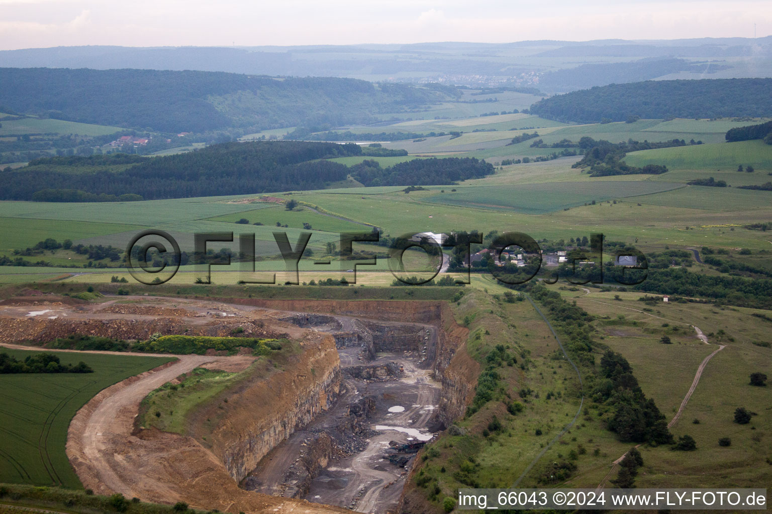 Aerial photograpy of Karlburg in the state Bavaria, Germany