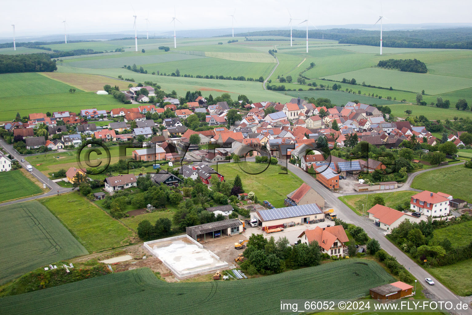 Village view in the district Heßlar in Karlstadt am Main in the state Bavaria, Germany