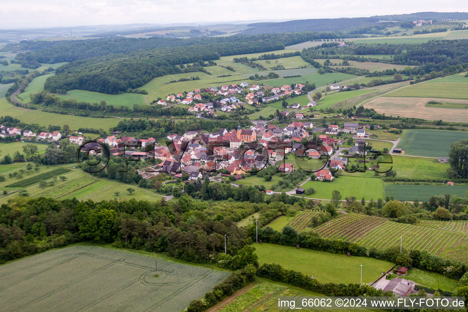 Village view in the district Reuchelheim in Arnstein in the state Bavaria, Germany