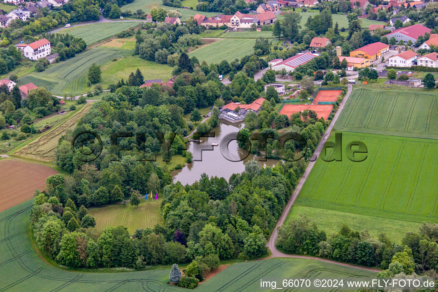 Aerial photograpy of Reuchelheim in the state Bavaria, Germany