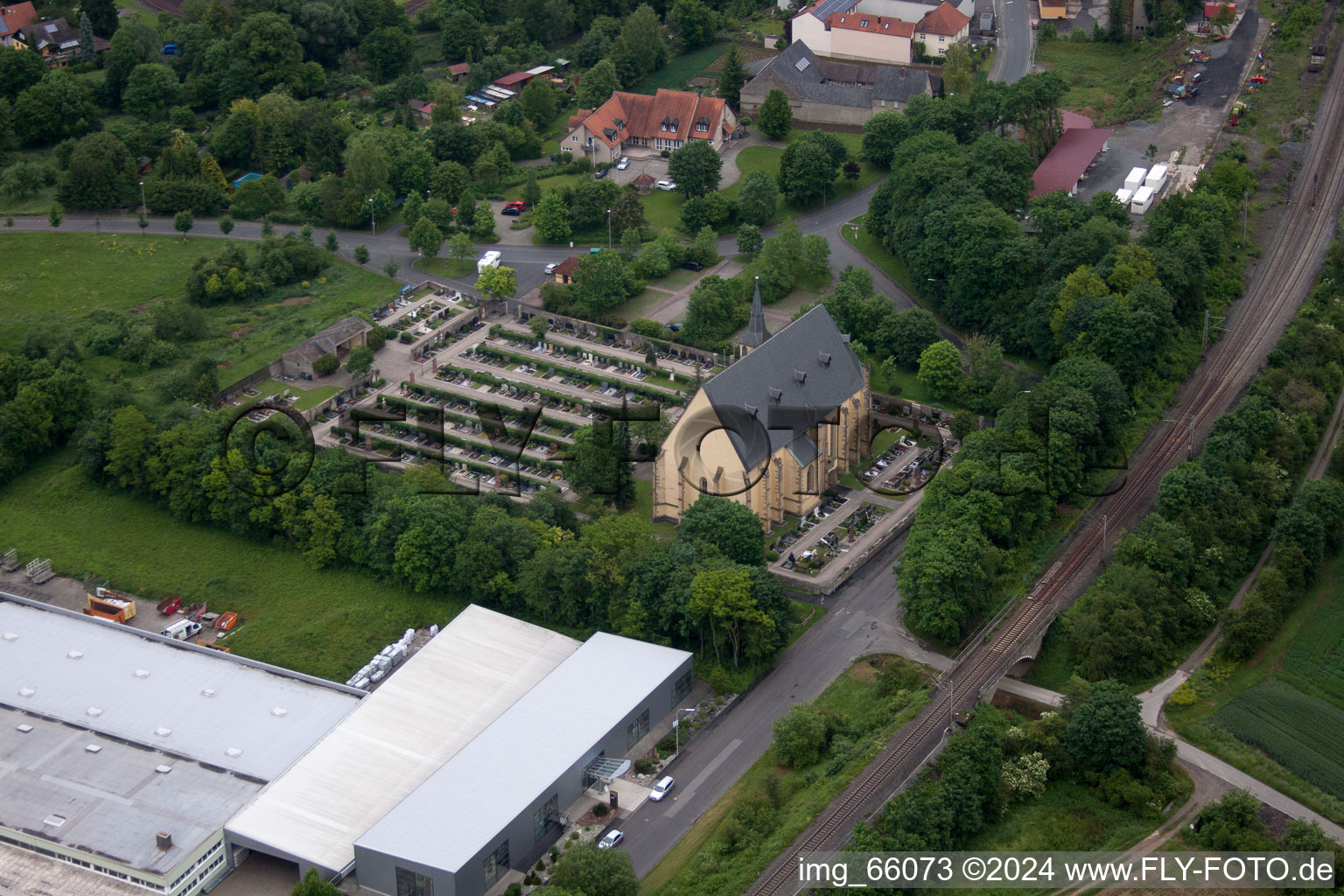 Arnstein in the state Bavaria, Germany viewn from the air