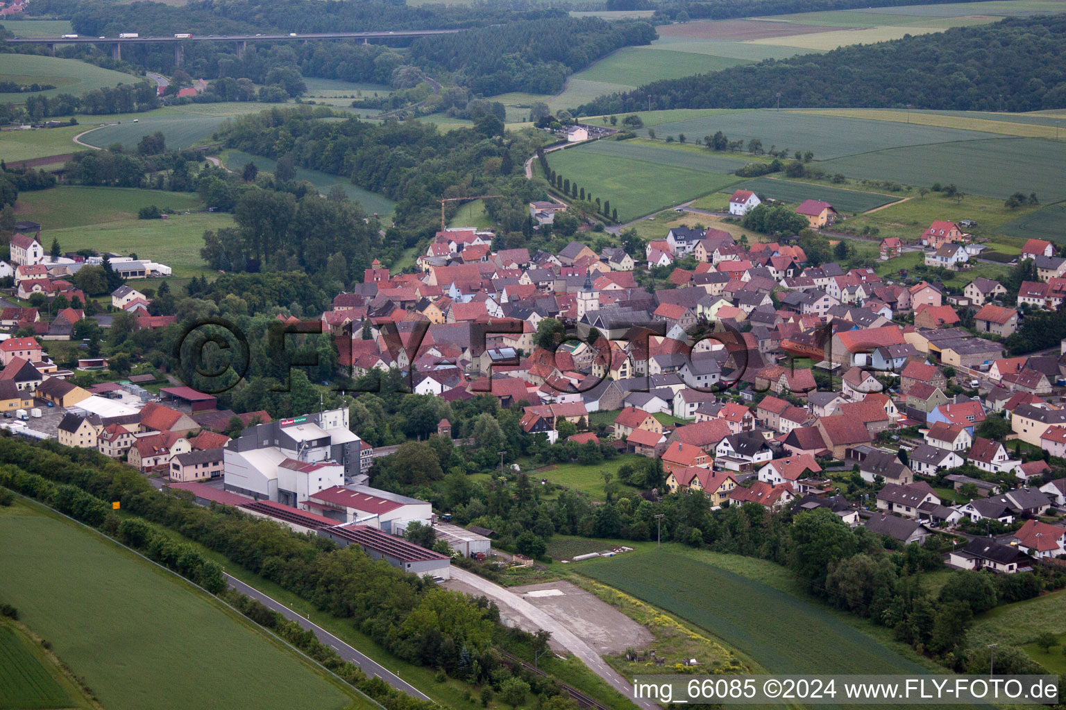 Gänheim in the state Bavaria, Germany viewn from the air