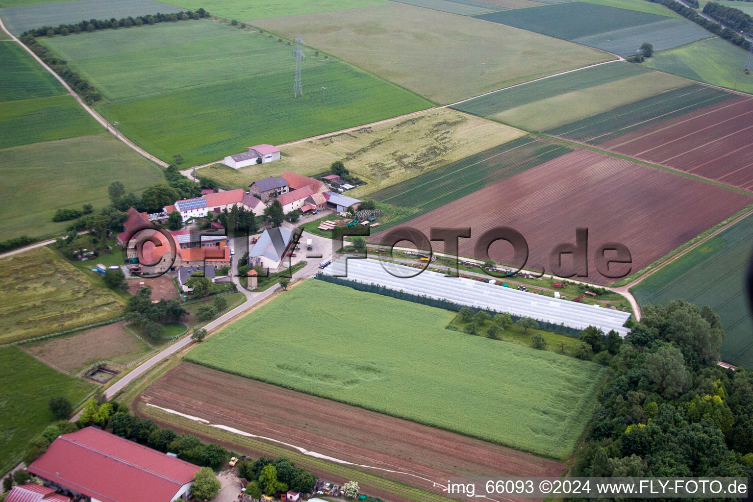 Arnstein in the state Bavaria, Germany seen from a drone