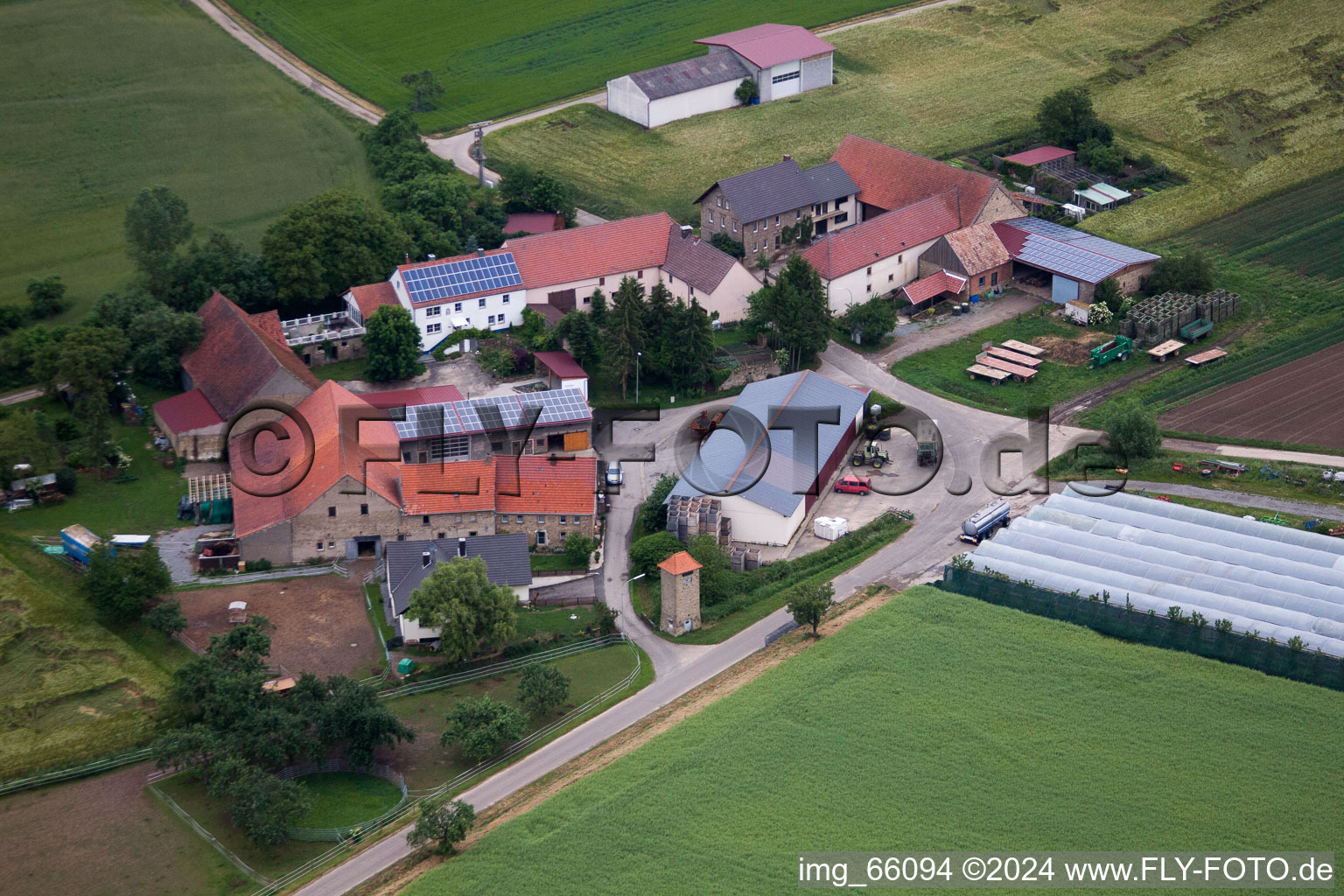 Aerial view of Arnstein in the state Bavaria, Germany