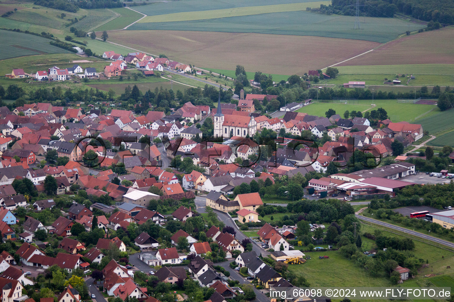 Village view in Zeuzleben in the state Bavaria, Germany