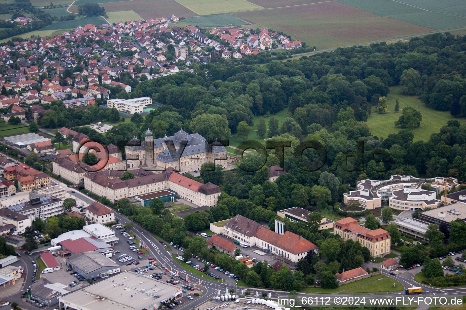 Werneck in the state Bavaria, Germany viewn from the air