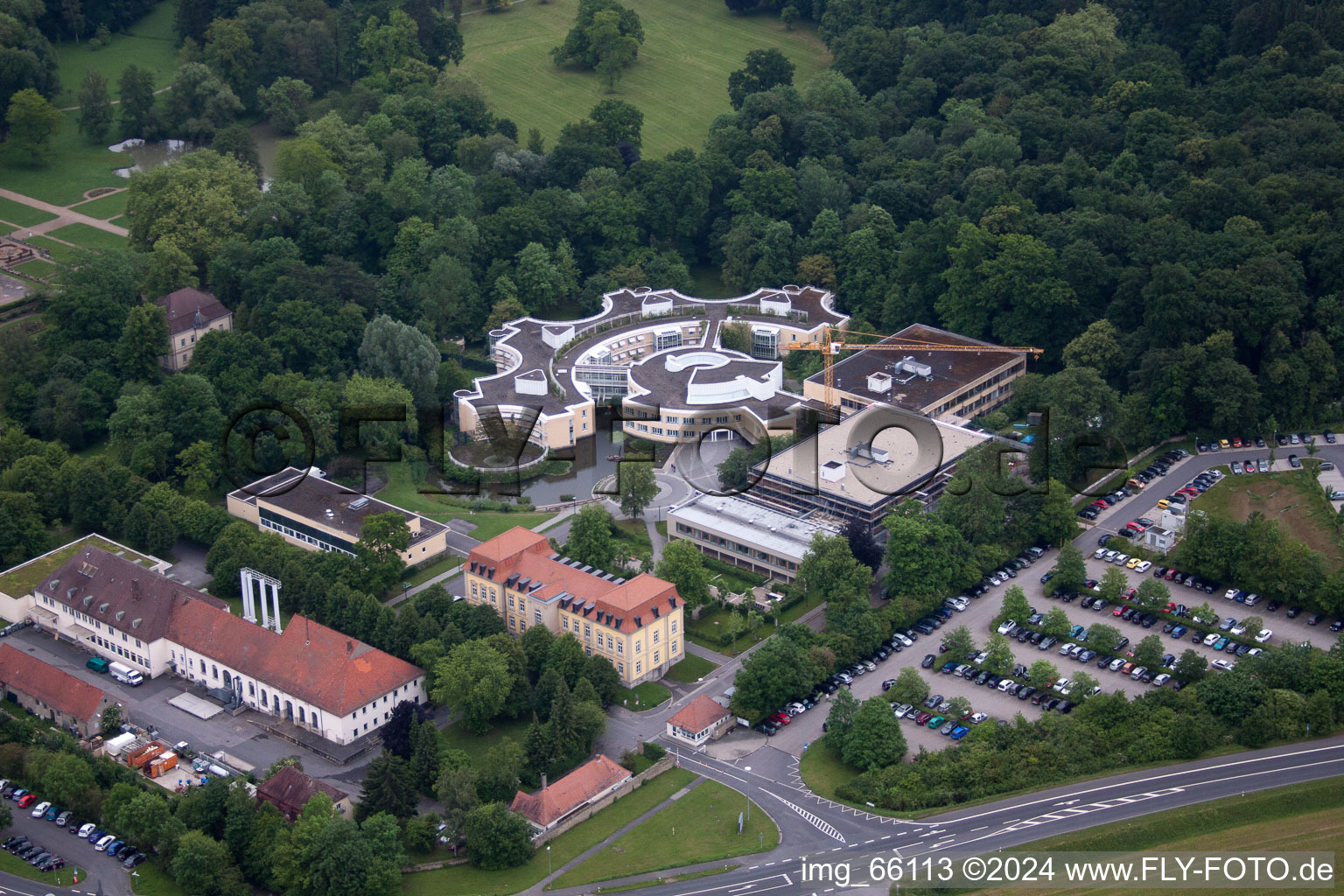 Drone recording of Werneck in the state Bavaria, Germany