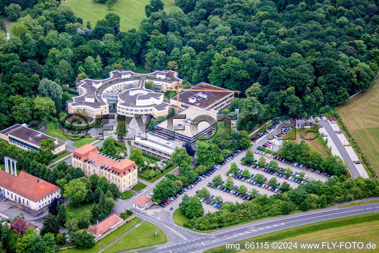 Complex of the hotel building near castle in Werneck in the state Bavaria, Germany