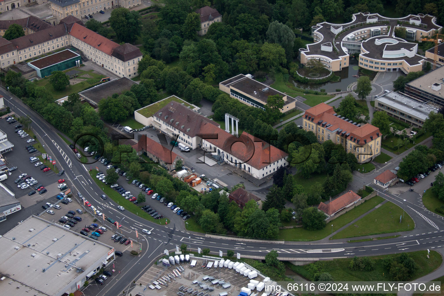 Werneck in the state Bavaria, Germany from the drone perspective