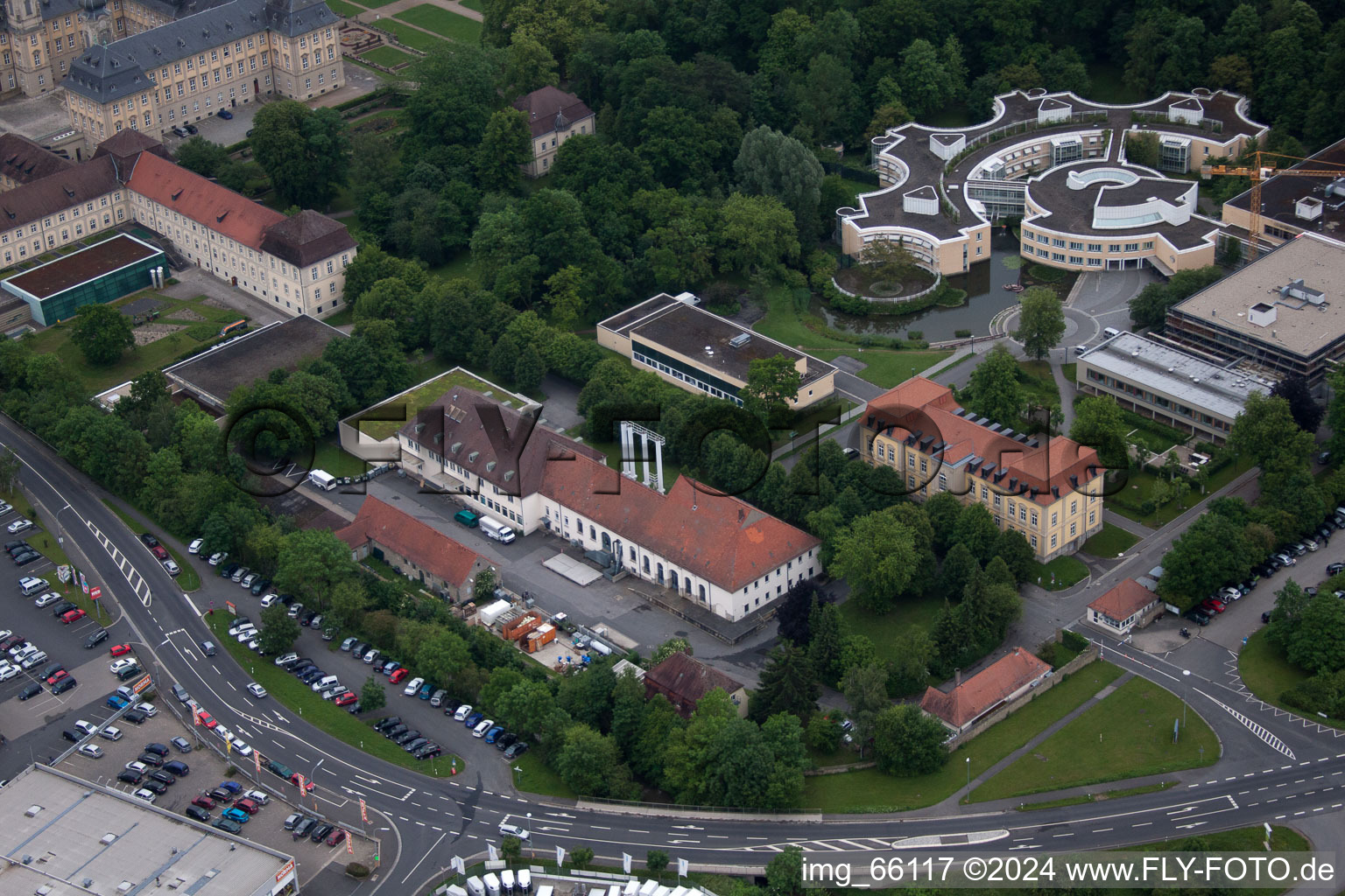 Werneck in the state Bavaria, Germany from a drone