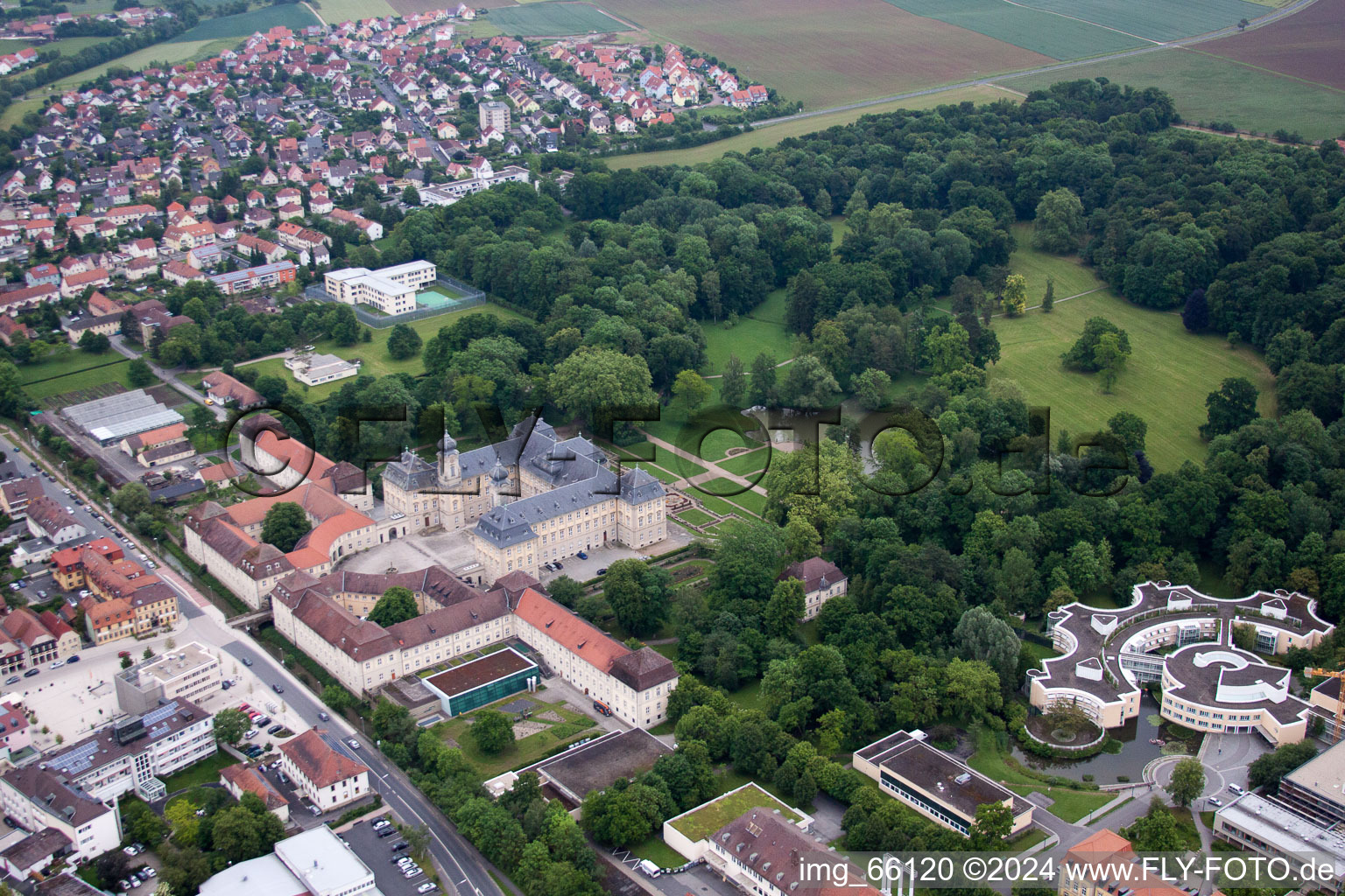 Aerial photograpy of Werneck in the state Bavaria, Germany