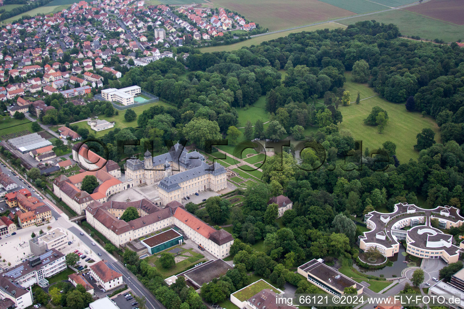 Oblique view of Werneck in the state Bavaria, Germany