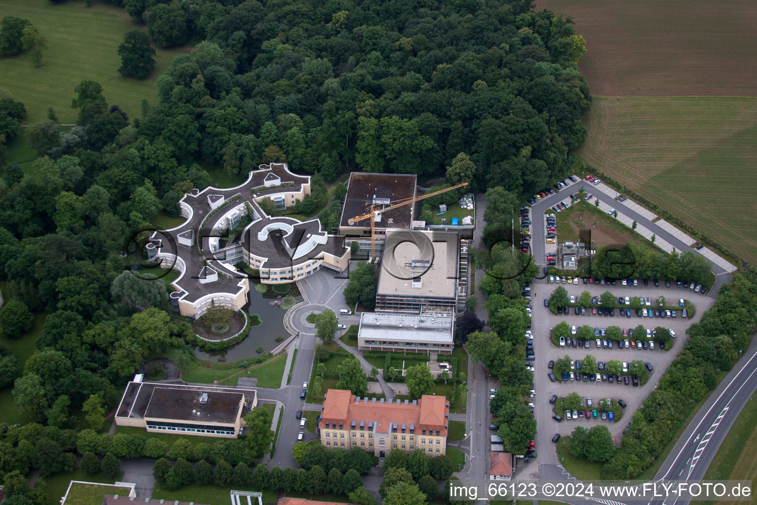 Werneck in the state Bavaria, Germany from above