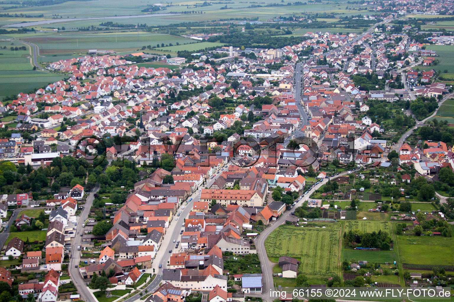 Bergrheinfeld in the state Bavaria, Germany out of the air