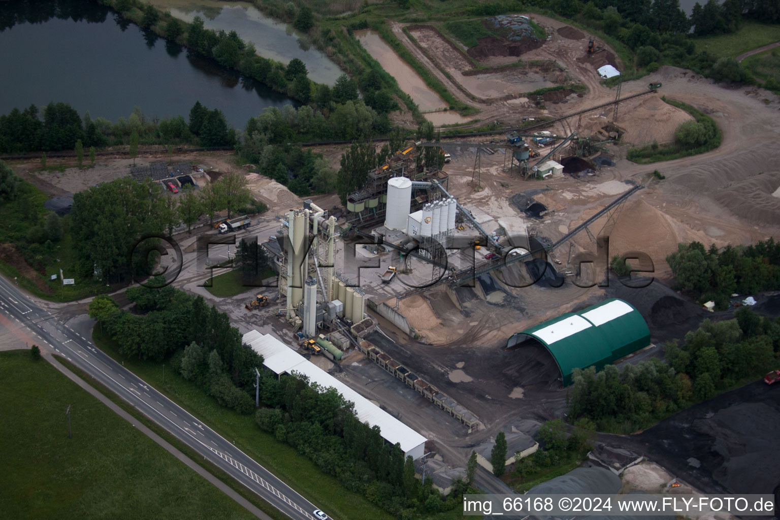 Hafenstr industrial area in Schweinfurt in the state Bavaria, Germany out of the air