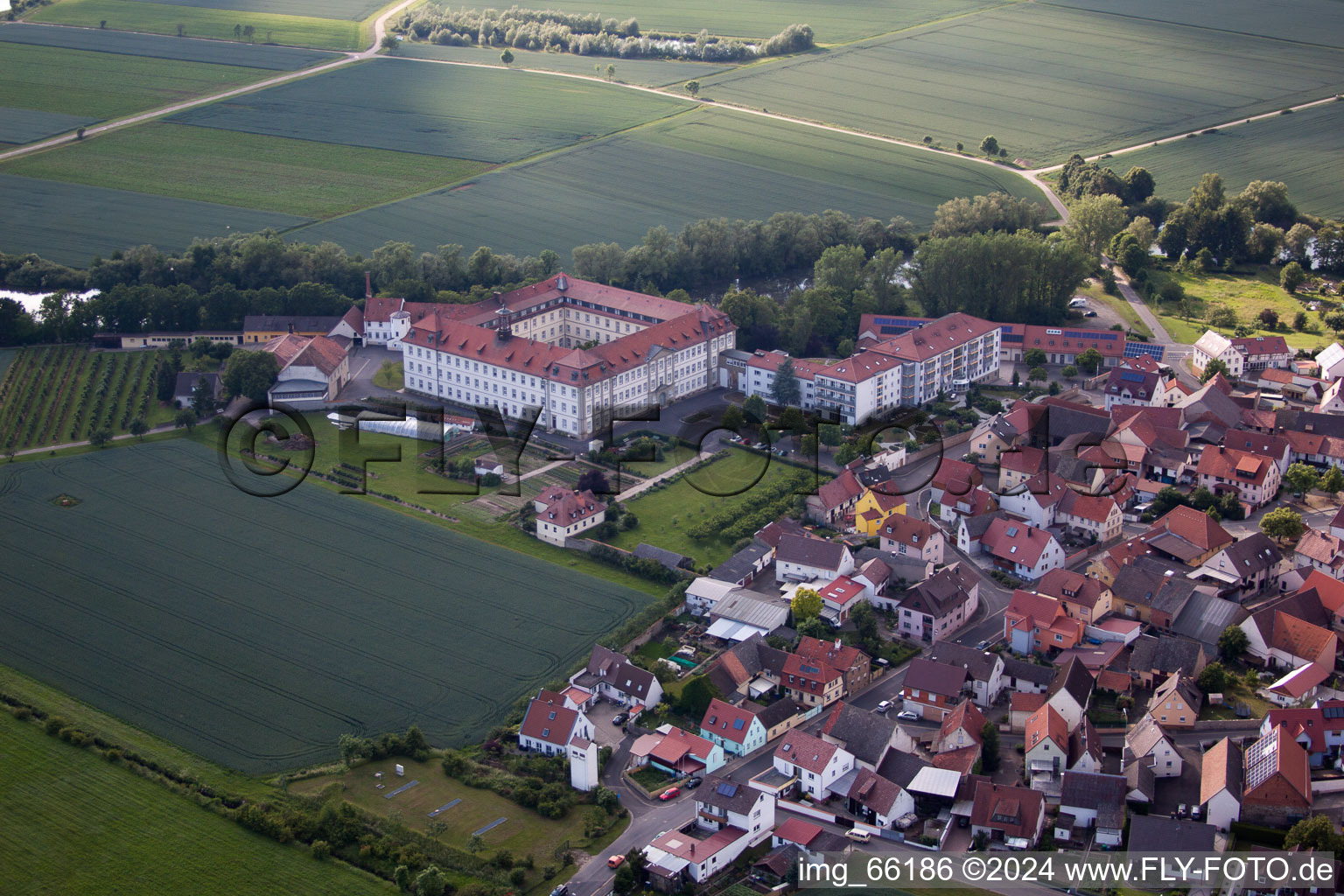 Drone recording of Heidenfeld in the state Bavaria, Germany