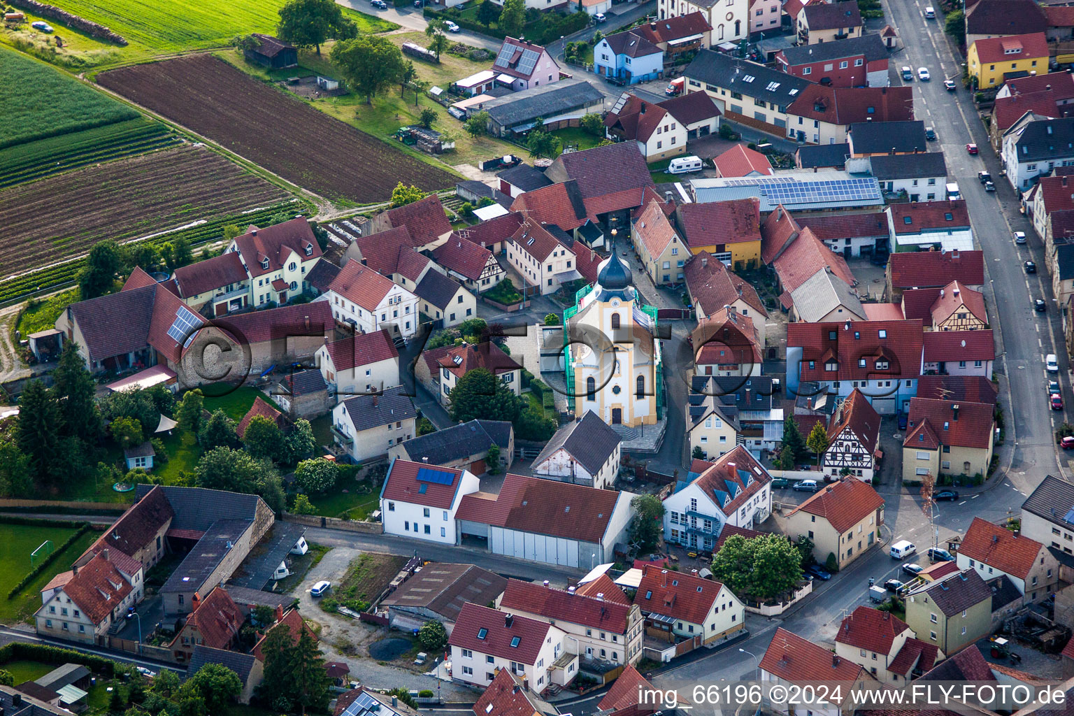 Church building Allerheiligen Kirche Theilheim in Waigolshausen in the state Bavaria, Germany