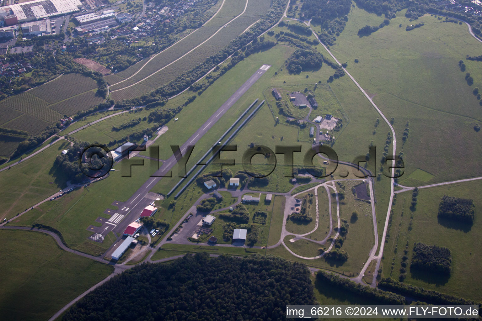 Aerial photograpy of Airport in Würzburg in the state Bavaria, Germany