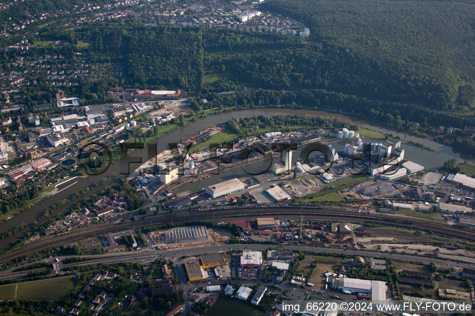 Harbor in Würzburg in the state Bavaria, Germany