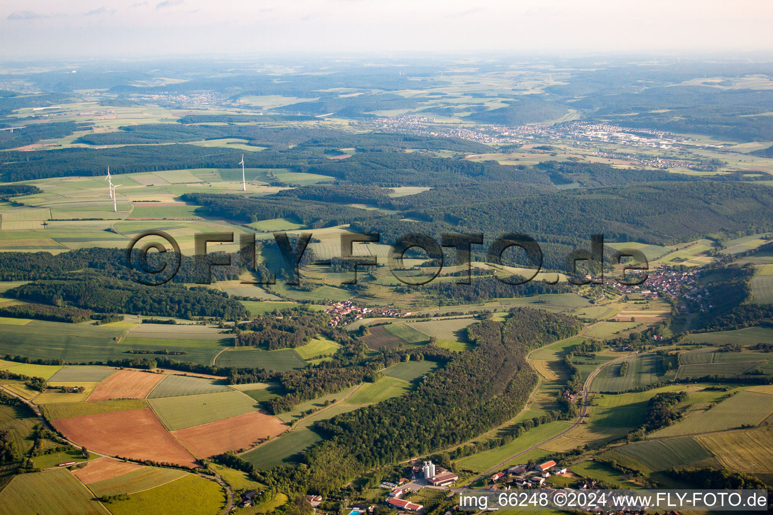 District Unteraltertheim in Altertheim in the state Bavaria, Germany from above