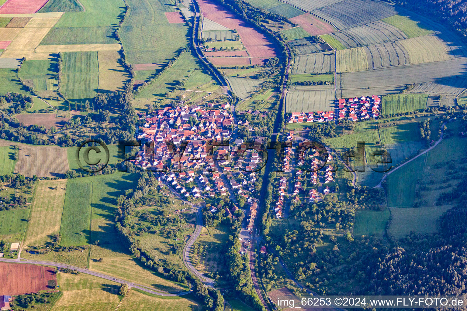 Tauberbischofsheim in the state Baden-Wuerttemberg, Germany out of the air