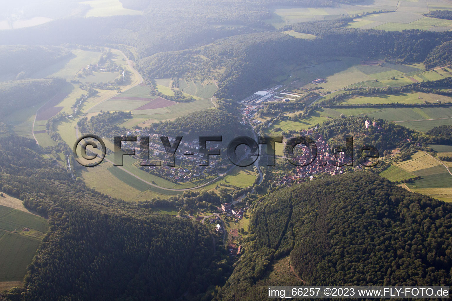 Aerial view of Gamburg in the state Baden-Wuerttemberg, Germany