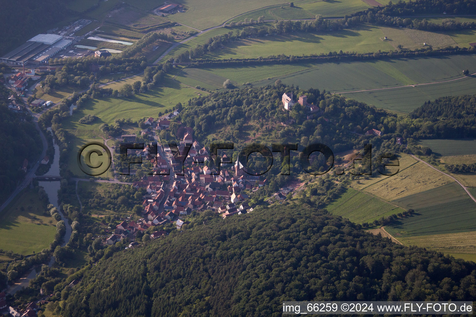 Oblique view of Gamburg in the state Baden-Wuerttemberg, Germany