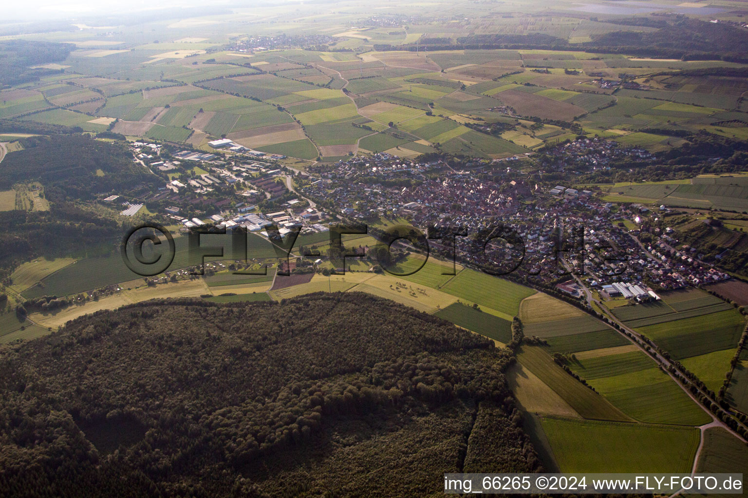 Aerial view of Külsheim in the state Baden-Wuerttemberg, Germany