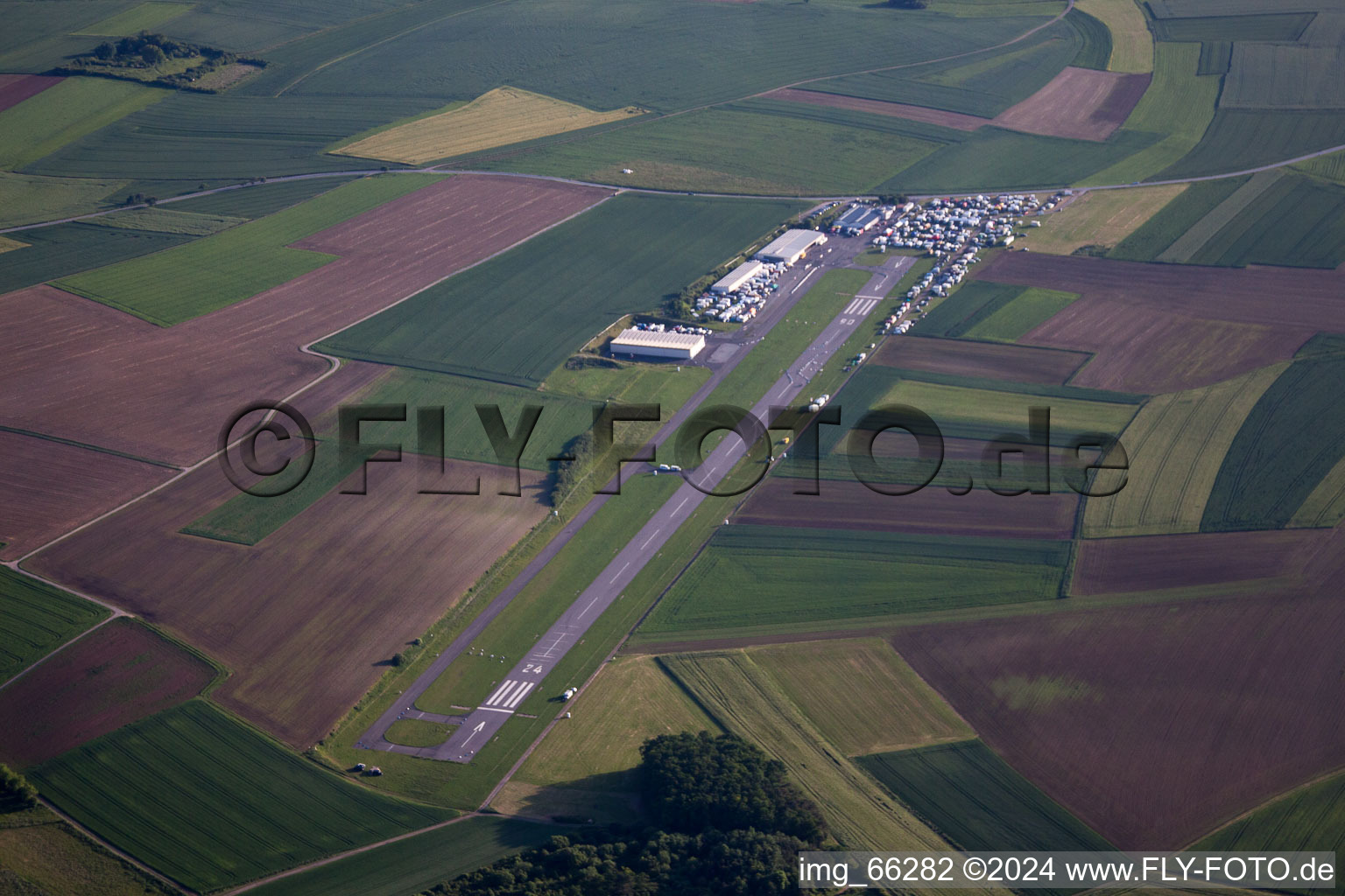 Aerial photograpy of Airport in Walldürn in the state Baden-Wuerttemberg, Germany